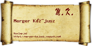 Merger Kájusz névjegykártya
